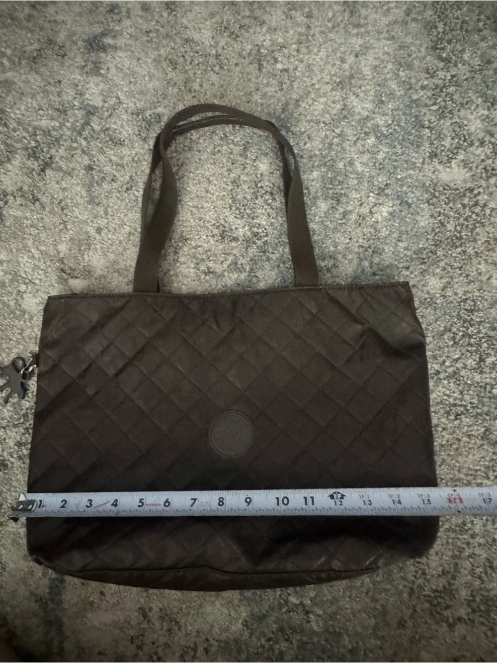 Kipling Quilted Laptop Tote in Dark Brown